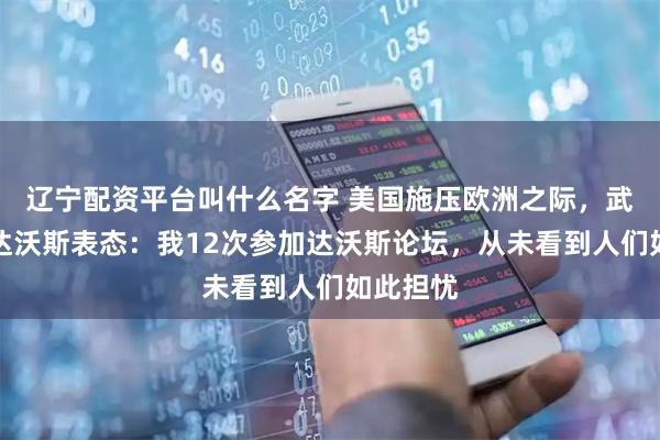 辽宁配资平台叫什么名字 美国施压欧洲之际，武契奇在达沃斯表态：我12次参加达沃斯论坛，从未看到人们如此担忧